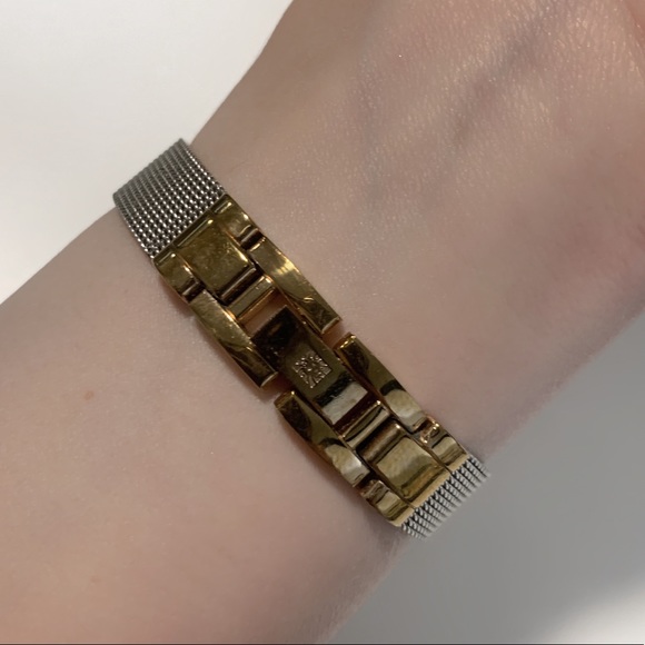 Ladies Anne Klein Two Tone Silver Mesh Watch Exc. - Picture 5 of 6